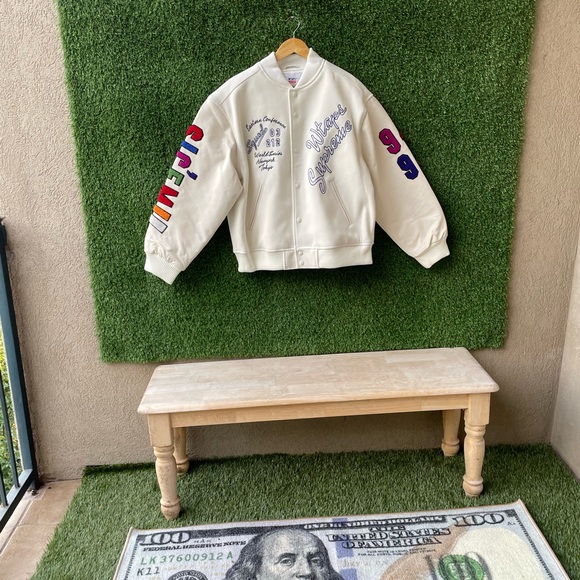 WTAPS SUPREME VARSITY WOOL and LEATHER JACKET /BNWT SIZE Large - Picture 9 of 9